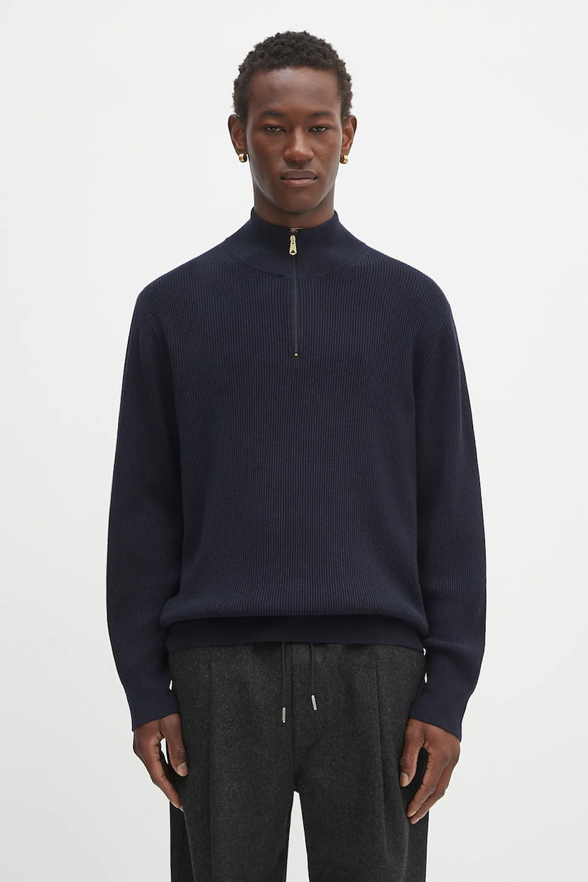 Cветр Paul Smith Paul Smith Half Zip Knit Sweater темно-синій | M1R.534Z.T02763