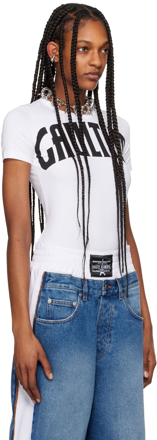 Безрукавка Jean Paul Gaultier Gaultier Women's Graphic Print T-Shirt білий | 24/25-F-TS071I-J056-0100, 1
