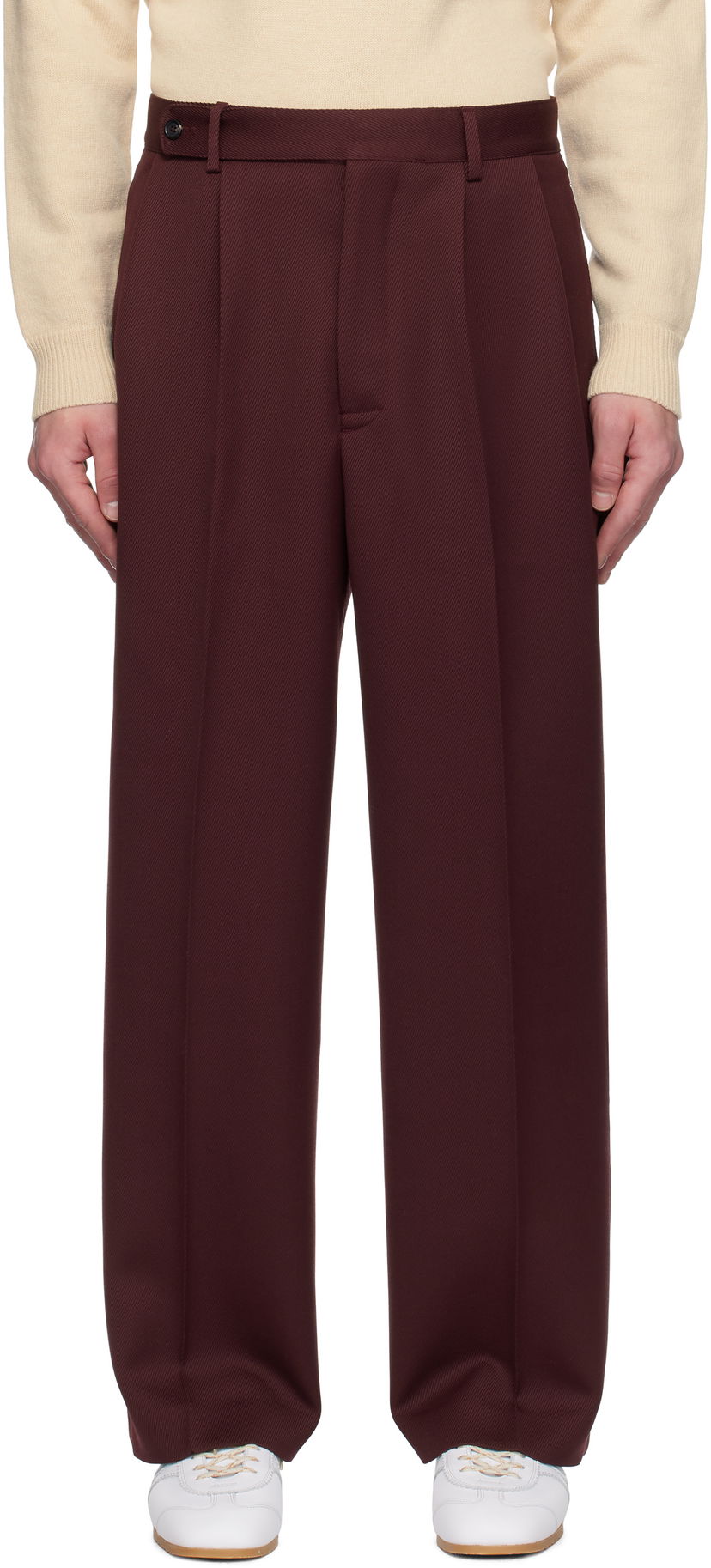 Штани Bode Twill Braided Trousers Бордовий | MRF24BT034