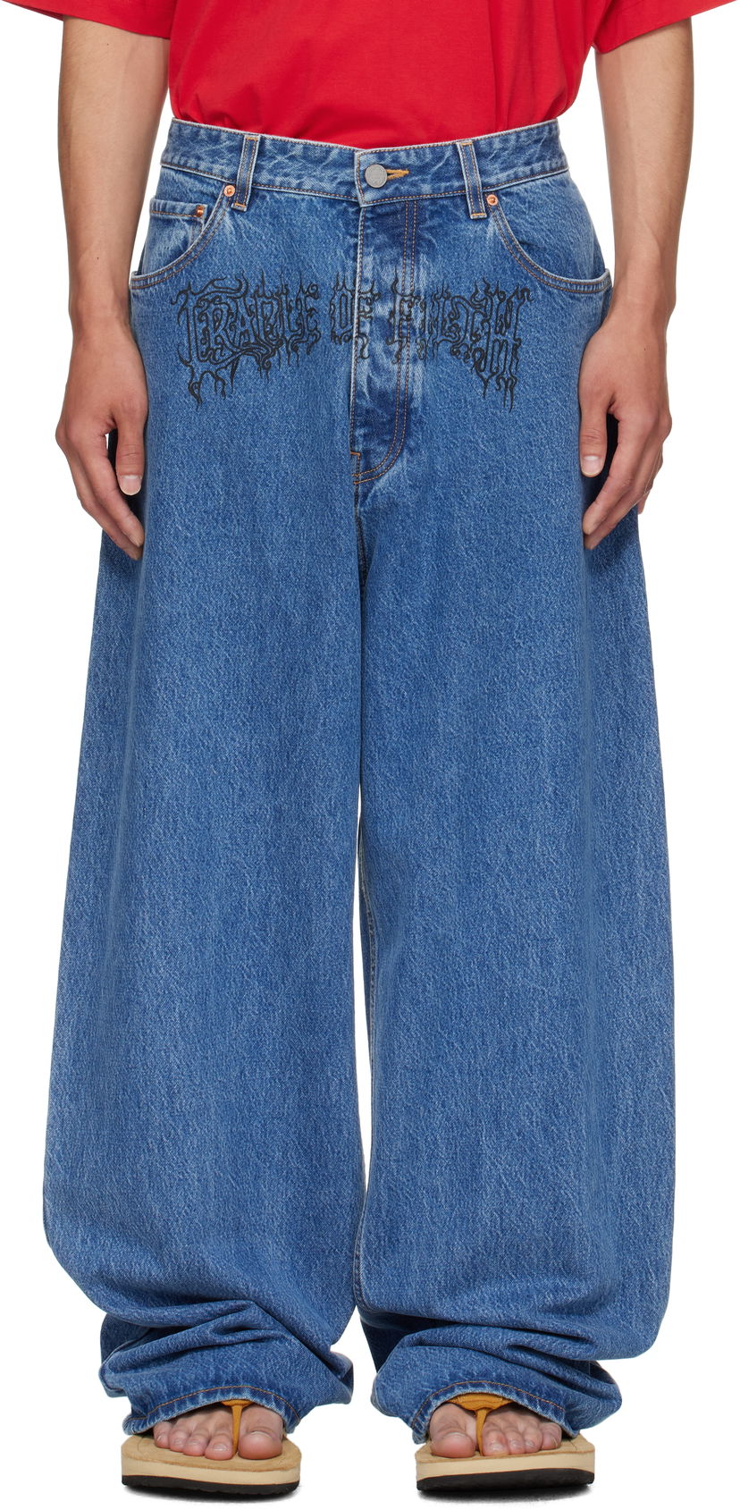 Джинси VETEMENTS Vetements Cradle of Filth Baggy Jeans Синій | UH76DP150LB2