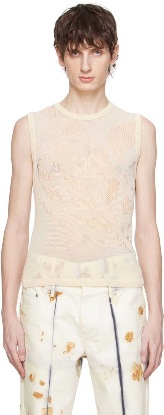Безрукавка Feng Chen Wang Feng Chen Wang Open Knit Tank Top бежевий | FUS17KT01W