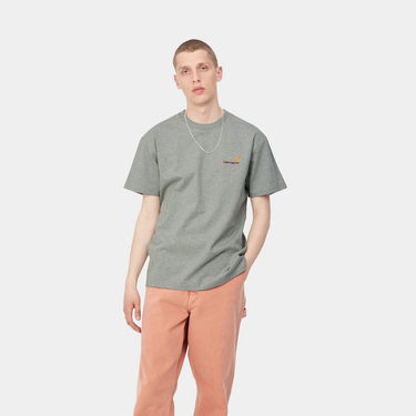 Футболка Carhartt WIP S/S American Script T-Shirt "Grey Heather" Сірий | I029956_V6_XX, 0