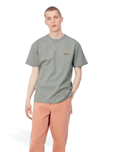 Футболка Carhartt WIP S/S American Script T-Shirt "Grey Heather" Сірий | I029956_V6_XX