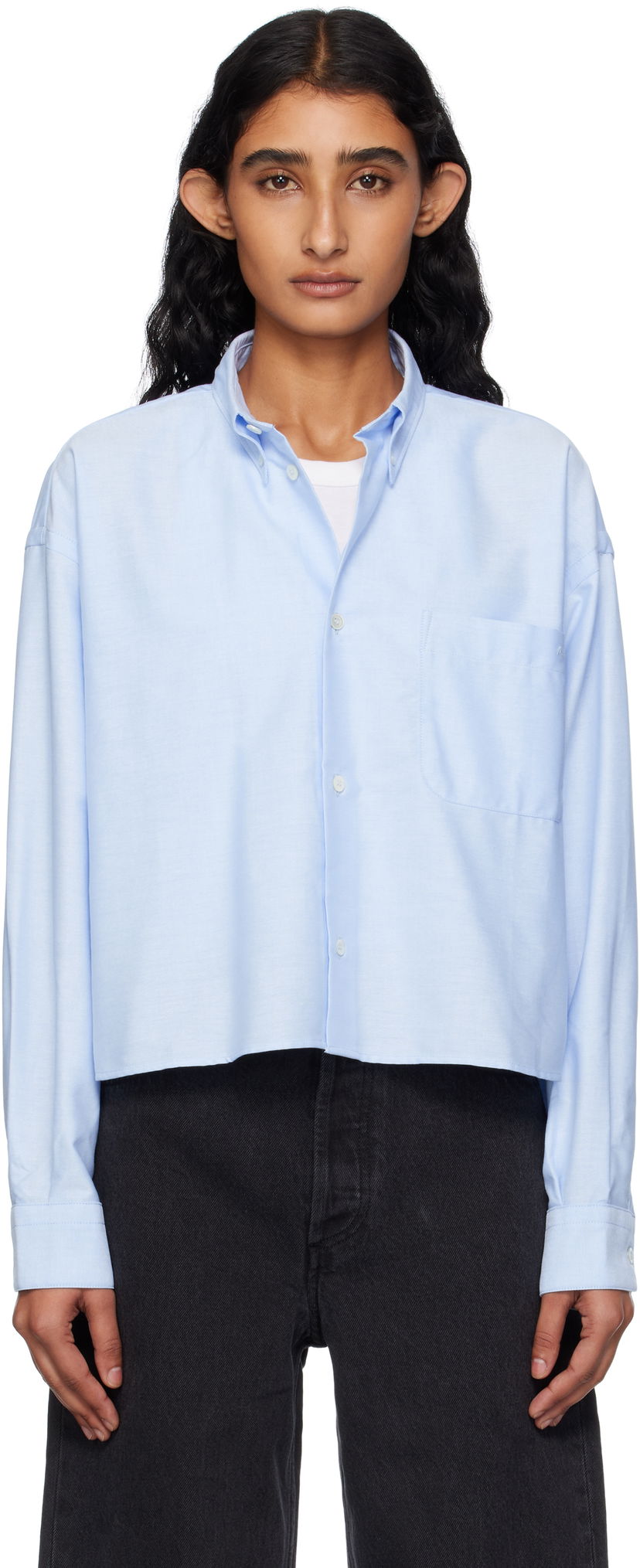 Сорочка A.P.C. A.P.C. Sophia Cropped Oxford Shirt Синій | COECK-F12632