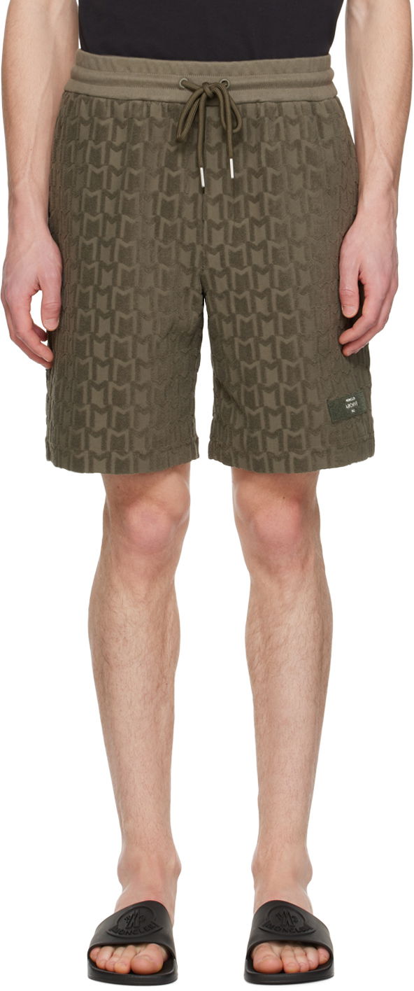 Шорти Moncler Khaki Monogram Shorts Зелений | J10918H0001489AI5