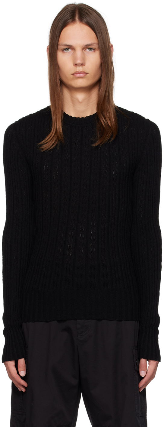 Cветр Dolce & Gabbana Black Ribbed Sweater чорний | GXN49TJEMJ4