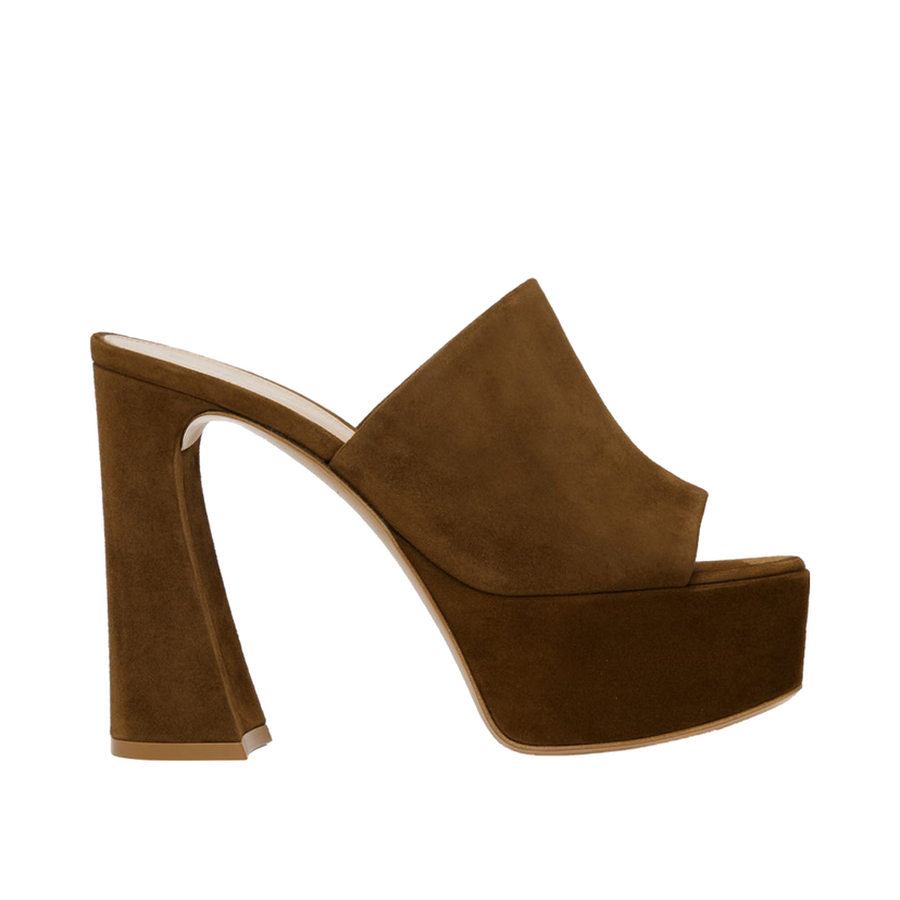 Кросівки та взуття Gianvito Rossi Suede Platform Mules Коричневий | G16990.70RIC.CAM