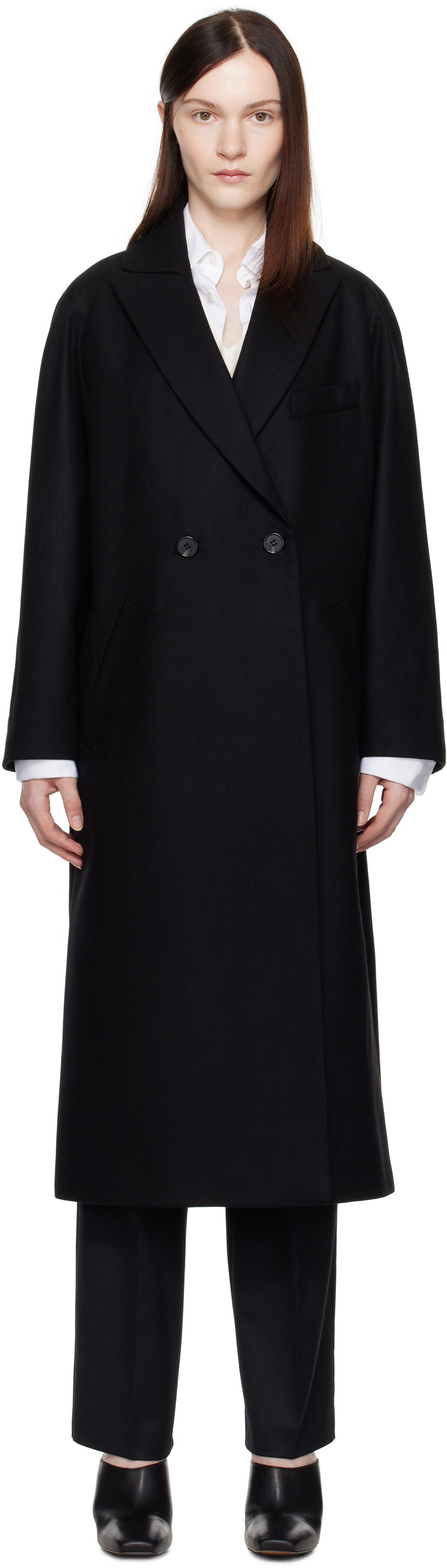 Пальто A.P.C. A.P.C. Flora Double-Breasted Trench Coat чорний | WOAJS-F01541