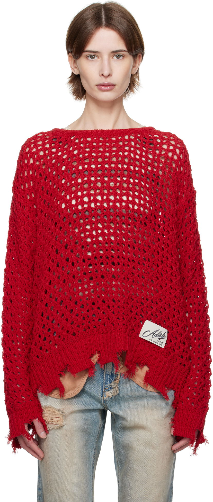 Cветр Andersson Bell Andersson Bell Damaged Boatneck Sweater Червоний | atb1240u