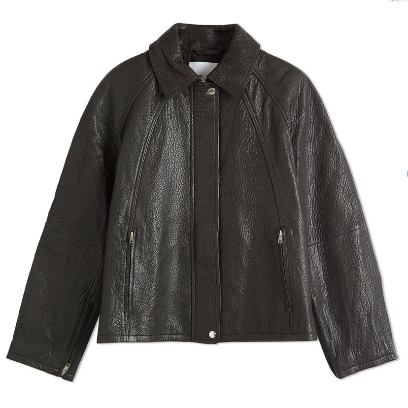 Куртка Samsoe Samsoe Samsøe Samsøe Sanok Leather Jacket чорний | F24400104