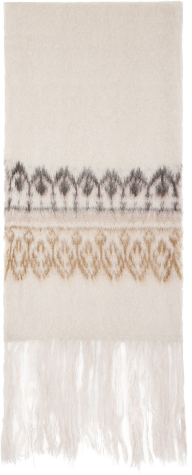 Шарф ISABEL MARANT Fringed Wool Scarf бежевий | EC072MFA-B3L02A, 1