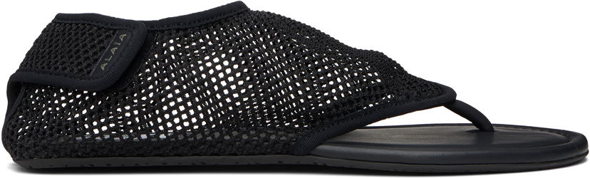 Догляд за взуттям Alaïa ALAÏA Thong Fishnet Sandals чорний | AA3S126TK050