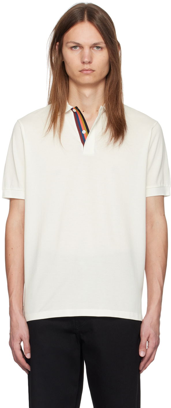 Сорочка поло Paul Smith Paul Smith Artist Stripe Placket Polo білий | M1R-698PP-L00086-01