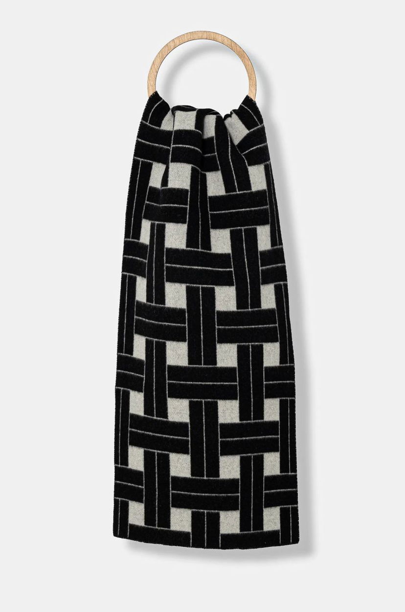 Шарф KENZO Woolen Large Reversible Scarf чорний | FE68EU013JEB.02