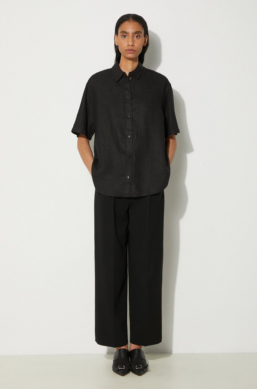 Сорочка Samsoe Samsoe Samsoe Samsoe Salarika Relaxed Linen Shirt чорний | F24200081, 1