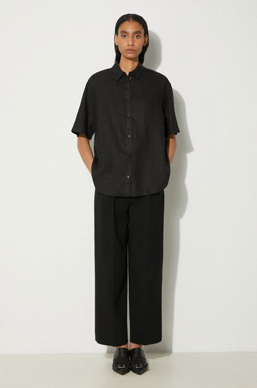 Сорочка Samsoe Samsoe Samsoe Samsoe Salarika Relaxed Linen Shirt чорний | F24200081, 1