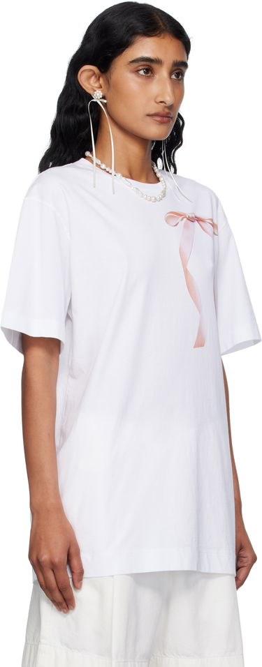 Футболка Simone Rocha Simone Rocha Ribbon Bow Tail T-shirt білий | 5195P55-W 0569, 4