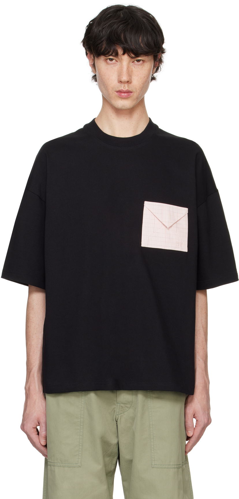 Футболка Bottega Veneta Pima Cotton Jersey Oversized T-shirt чорний | 804276 V4N50 1000