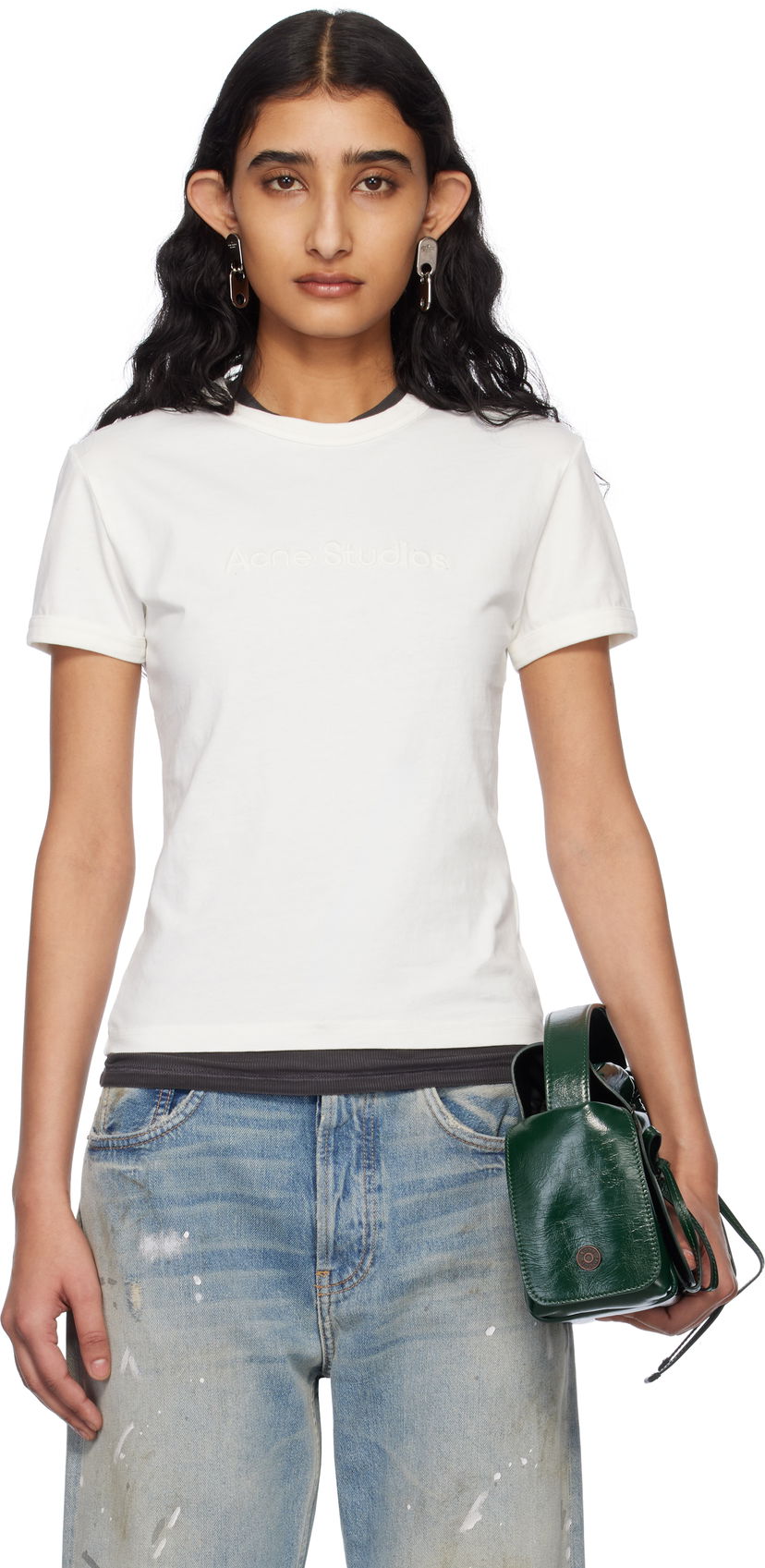 Футболка Acne Studios Acne Studios Fitted Logo T-Shirt білий | AL0469-