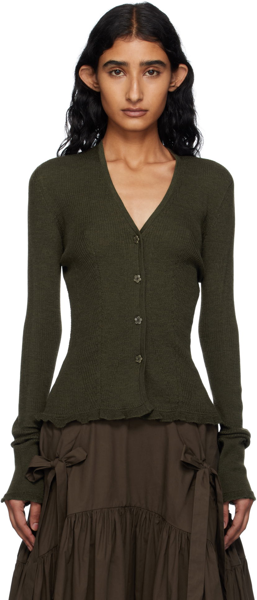 Cветр Cecilie Bahnsen Cecilie Bahnsen Bessie Knit Cardigan Зелений | 2.25KNI52003 BESSIE CARDIGAN