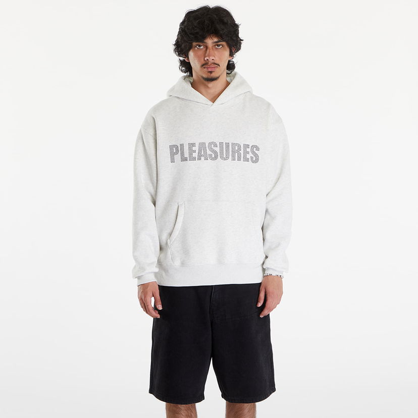Світшоти Pleasures Rhinestone Impact Hoodie Light Heather Grey білий | P24SU003 GREY