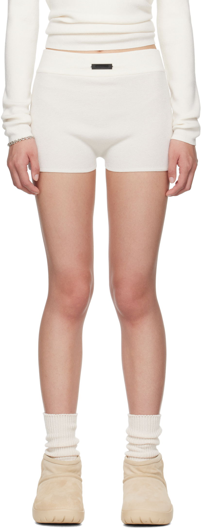 Боксери Fear of God Fear of God ESSENTIALS Soft Rib Knit Boxer Shorts білий | 192SP257704FW