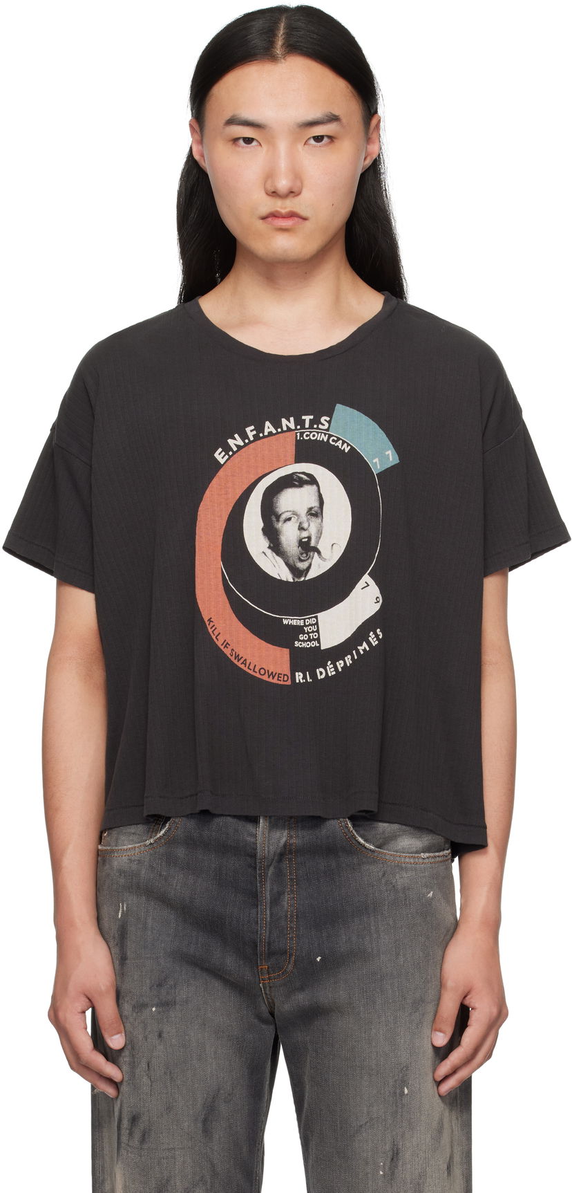 Кроп-топи Enfants Riches Déprimés Enfants Riches Déprimés Snake Boy Rib Cropped T-Shirt чорний | 010-825