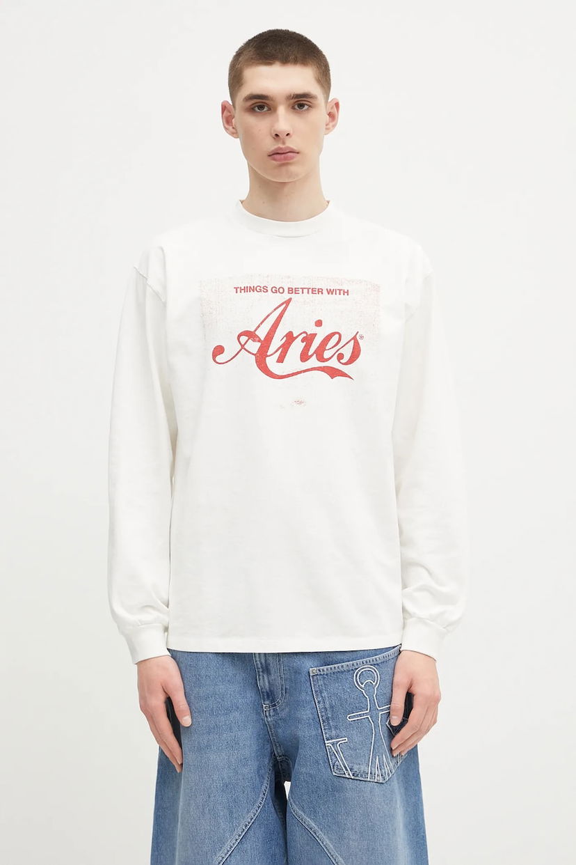 Футболка Aries Aries Faded Cola LS Tee Long Sleeve T-Shirt білий | AR6265203