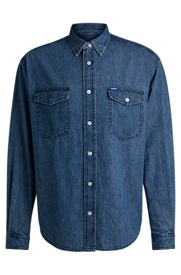 Сорочка BOSS Relaxed Fit Denim Shirt Синій | 50534162