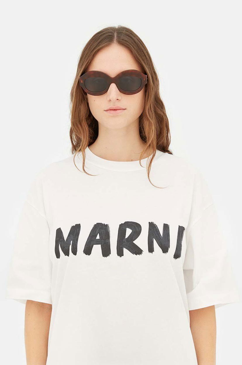 Футболка Marni Marni Ik Kil Cenote Sunglasses білий | EYMRN00023.002.JAL