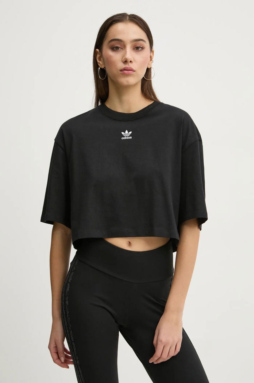 Кроп-топи adidas Originals Essentials Cropped T-Shirt чорний | IW5706