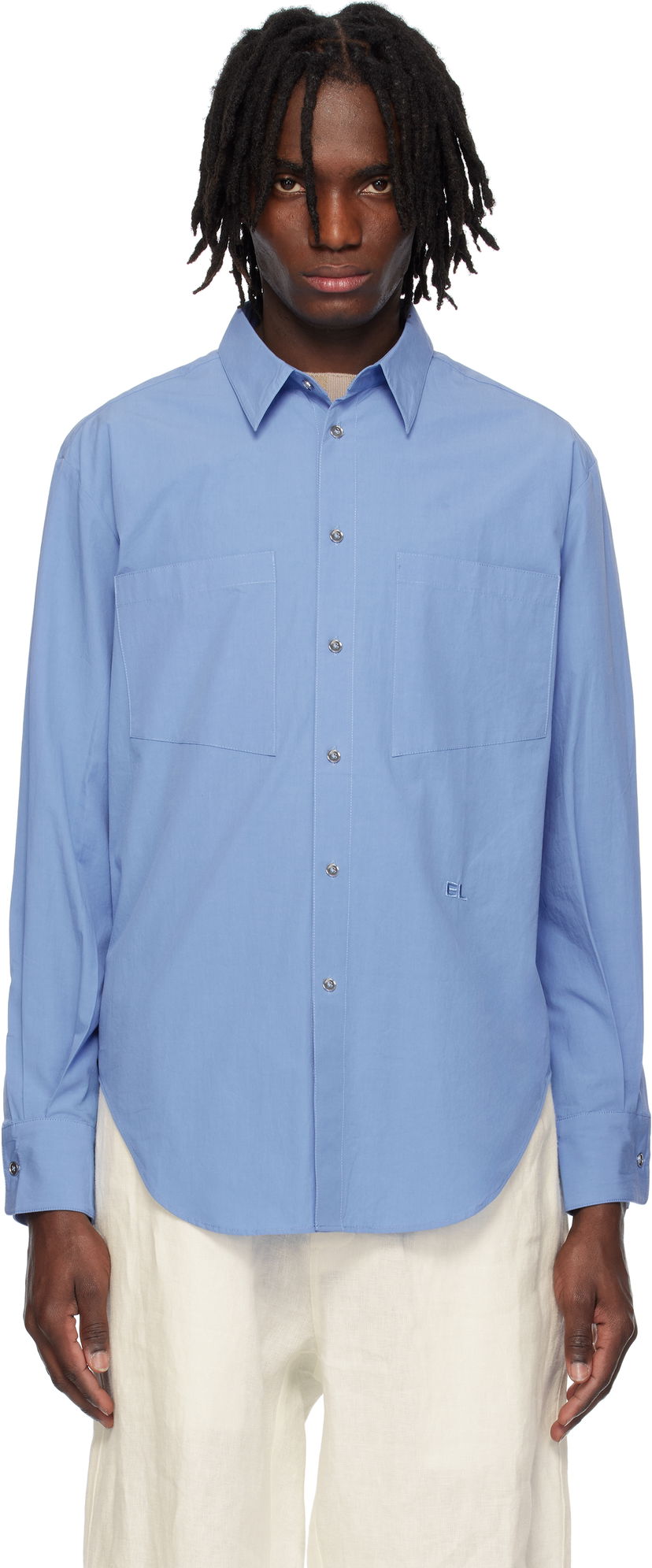 Сорочка Eckhaus Latta Eckhaus Latta Notebook Shirt Синій | 1216-EL-PS25-FB - FRENCH BLUE