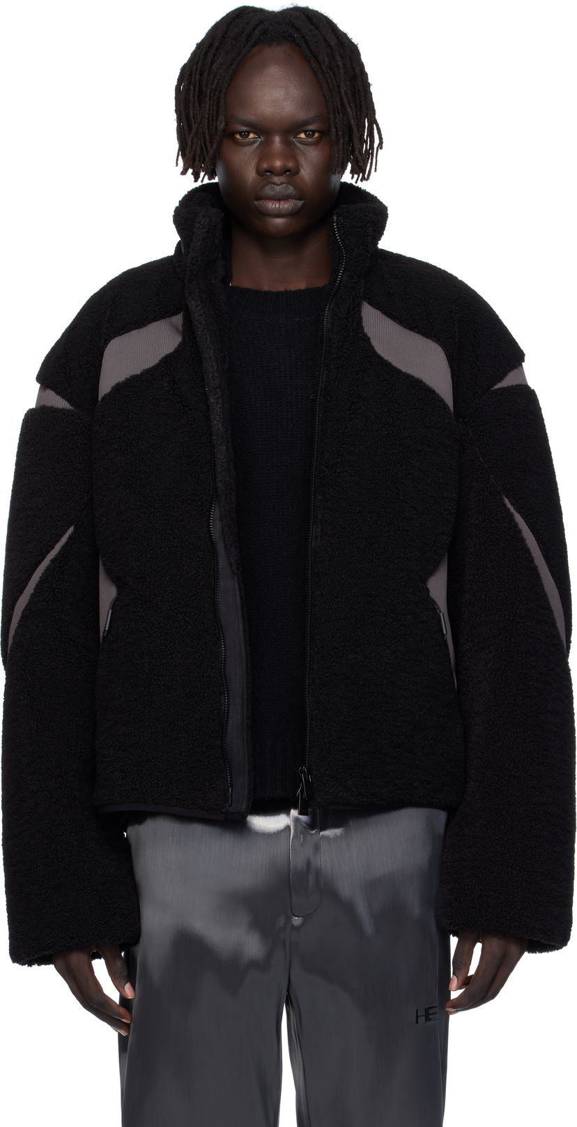 Куртка HELIOT EMIL Custo Fleece Jacket чорний | AW25_M_02_139_BLK01_CO