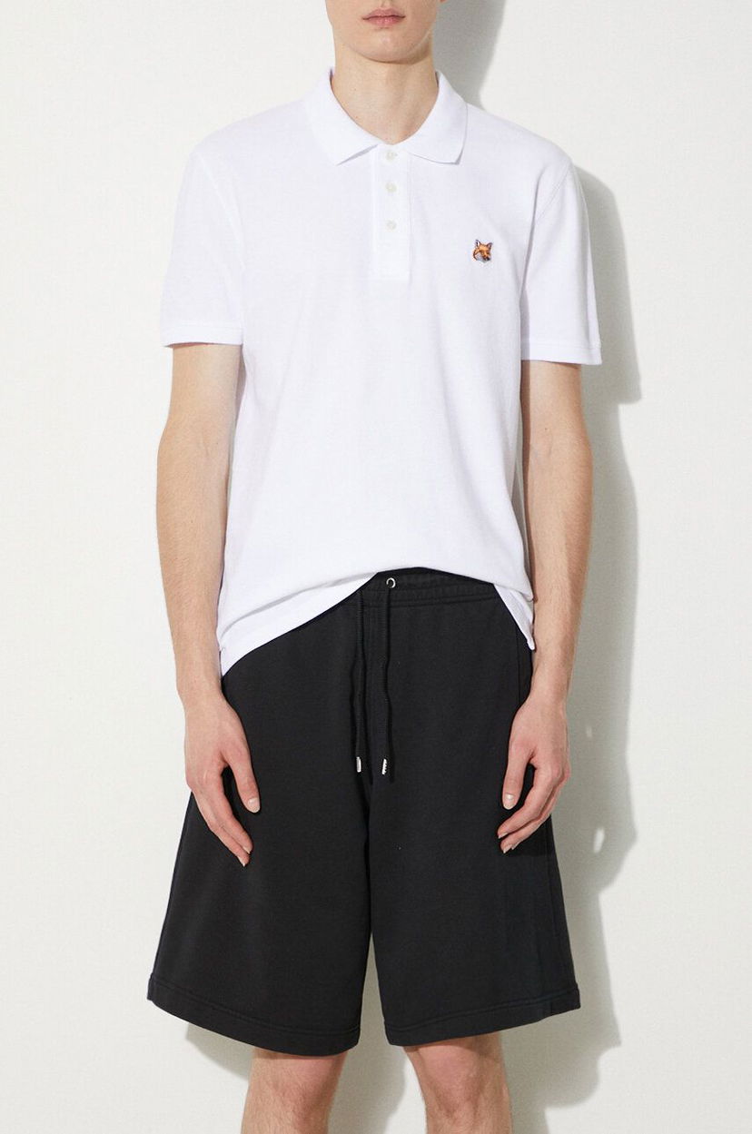 Сорочка поло MAISON KITSUNÉ Maison Kitsuné Bold Fox Head Patch Oversize Jog Shorts білий | MM01121KM0001