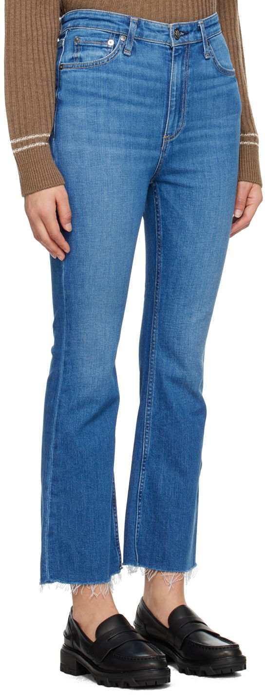 Джинси rag & bone Casey High-Rise Frayed Flare Jeans Синій | WDD23F2917C2C1, 1