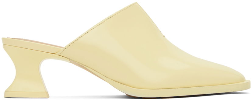 Кросівки та взуття Bottega Veneta Cha-Cha Sculpted Heel Mules Жовтий | 787035 V4BO0