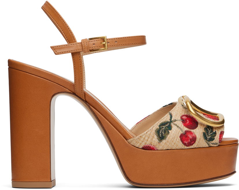 Догляд за взуттям Valentino Valentino Garavani VLogo Signature Cherryfic Platform Sandals Коричневий | 6W0S0FG2NNX
