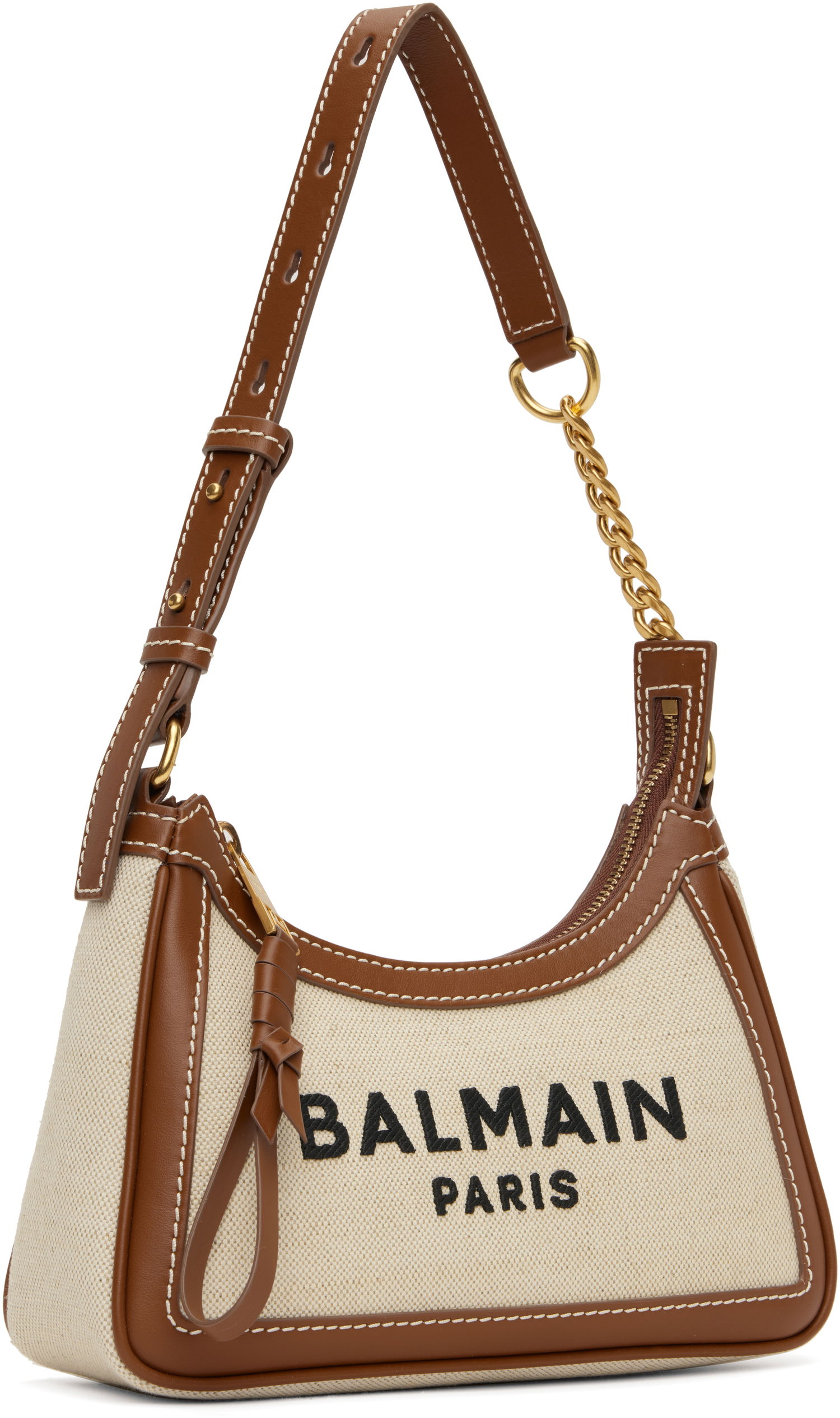Сумочка Balmain Balmain B-Army Canvas Hobo Bag бежевий | EN1BT743TCFE, 1