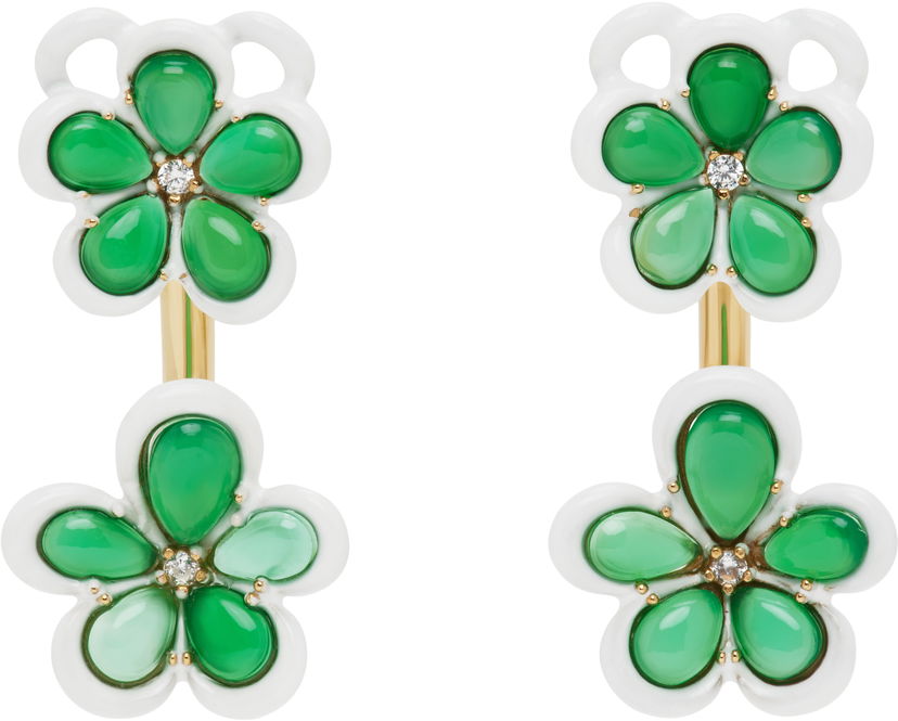 Сережки Bottega Veneta Bottega Veneta Flower Drop Earrings Зелений | 804879 V4S71