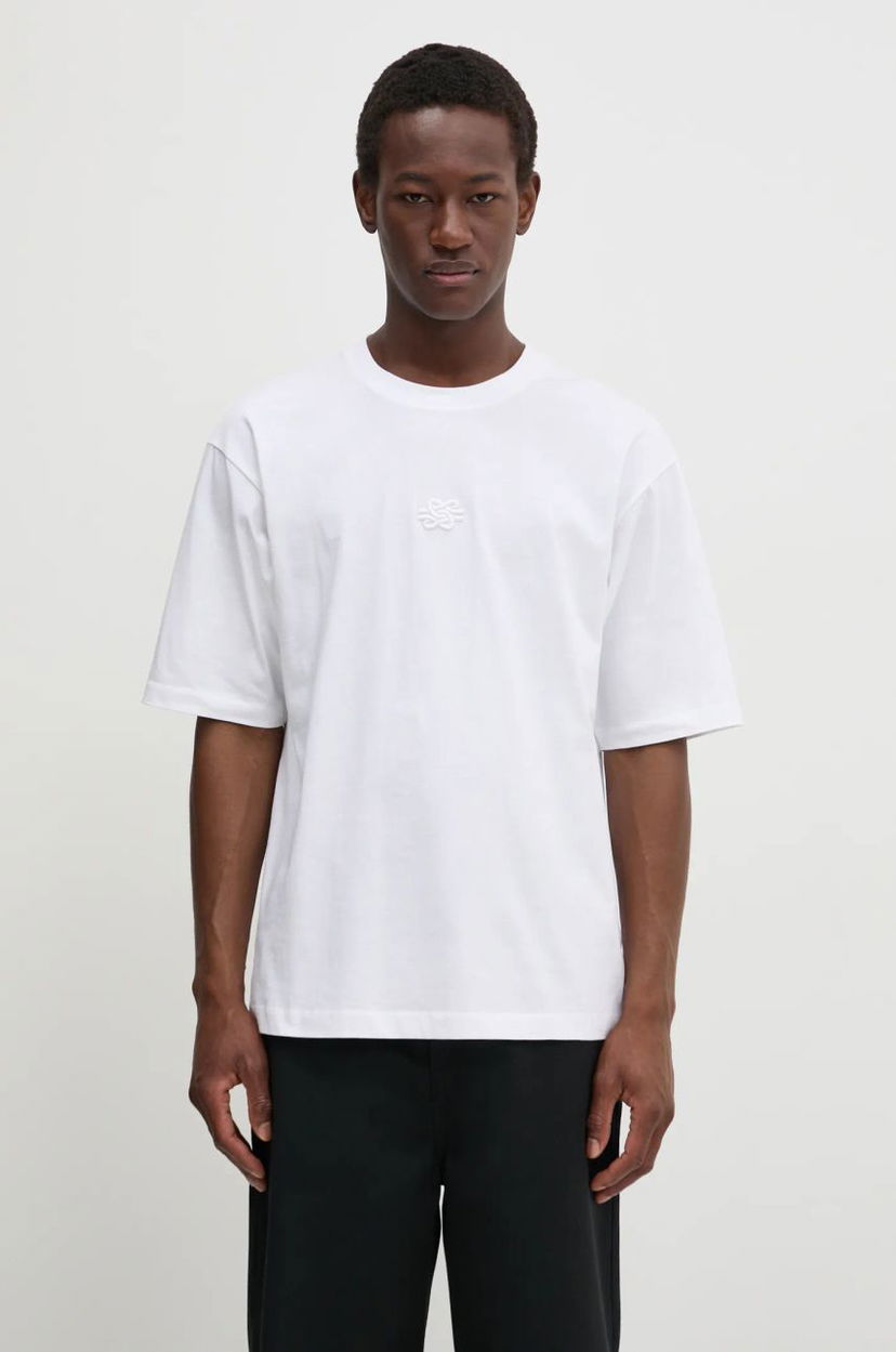 Футболка Filling Pieces Filling Pieces Boxy Embroidered T-Shirt білий | 74413791901