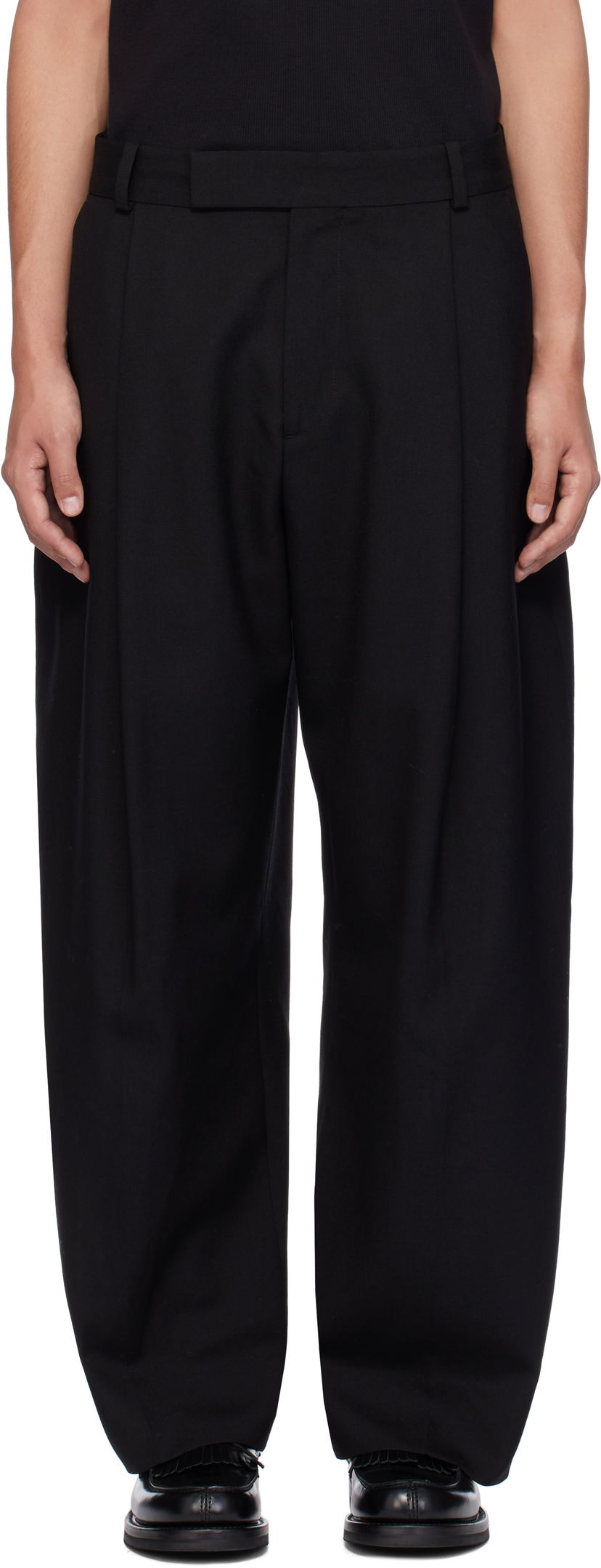 Штани Studio Nicholson Studio Nicholson Pull Wool Trousers чорний | PULL SNM - 1278