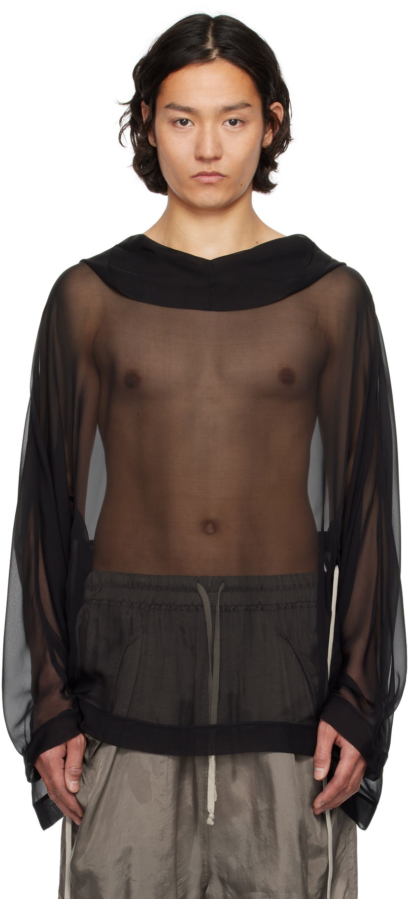 Cветр Rick Owens Rick Owens Hollywood Hooded Tunic чорний | RR01E5702 S
