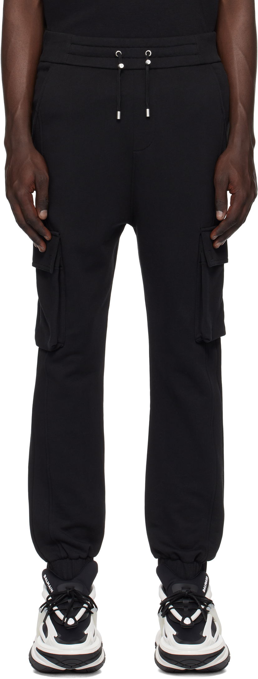 Спортивні штани Balmain Print Cargo Pants чорний | DH1OB295BC64