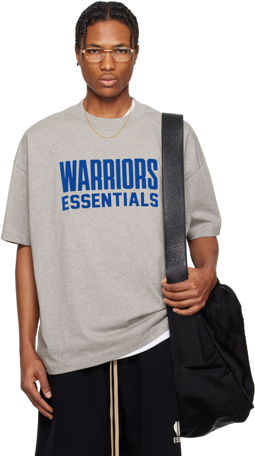 Футболка Fear of God Fear of God ESSENTIALS NBA Warriors Short Sleeve T-Shirt Сірий | 125AL244102F