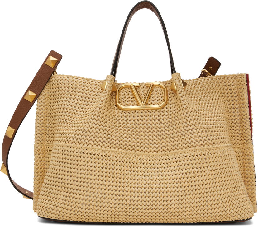 сумка-тоут Valentino Valentino Garavani Medium Straw Summer Tote бежевий | 6W2B0K39YCE