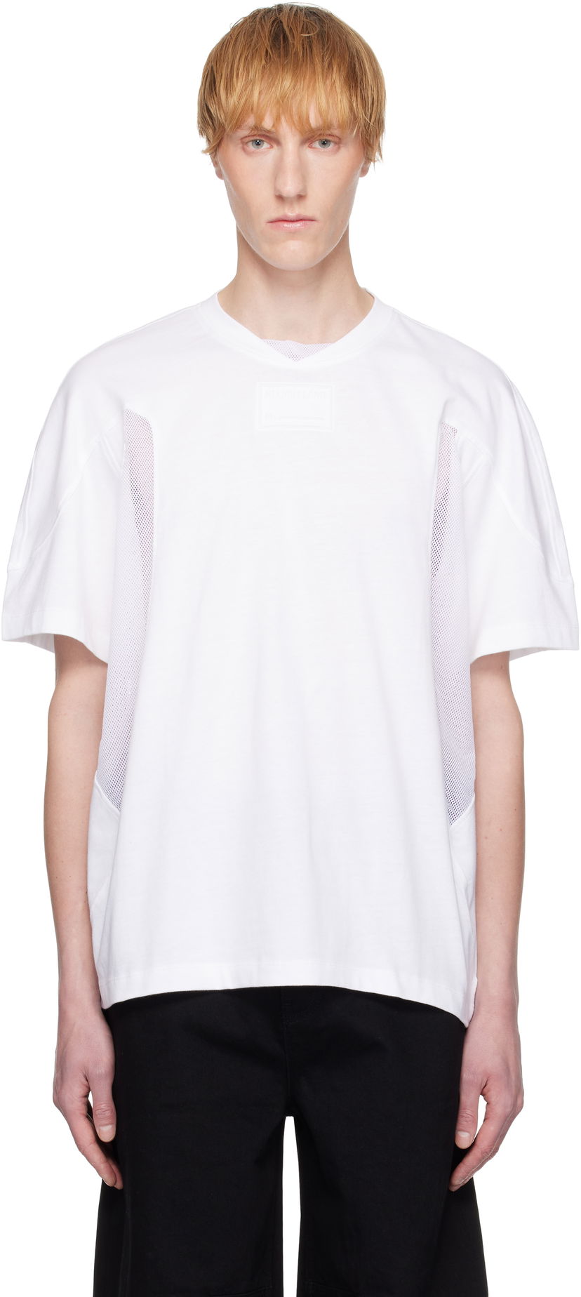 Футболка Helmut Lang Helmut Lang Sport Mesh Panel T-Shirt білий | P02HM512
