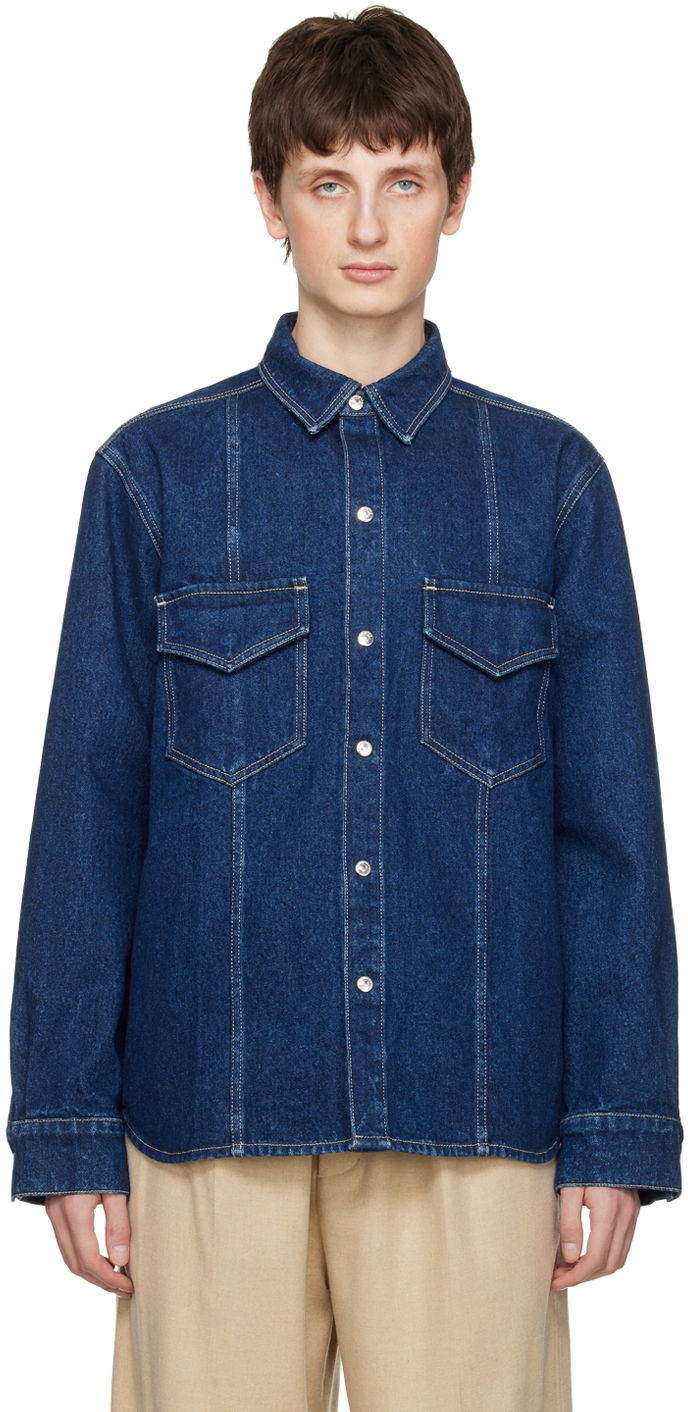 Сорочка Nanushka Denim Shirt Синій | NM22FWTP01657