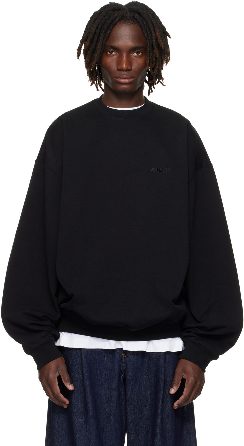 Світшоти VETEMENTS VETEMENTS Logo Oversized Sweatshirt чорний | UH76CW100B