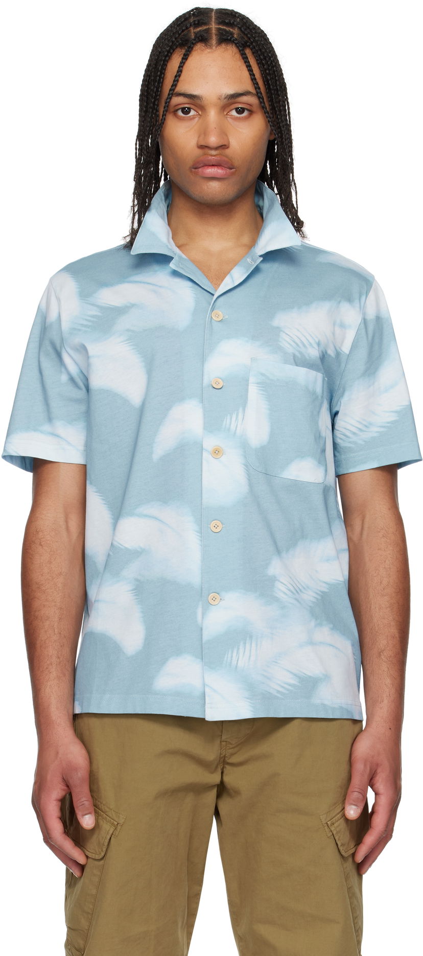 Сорочка Paul Smith PS Paul Smith Casual Short Sleeve Shirt Синій | M2R-236X-P22324-40