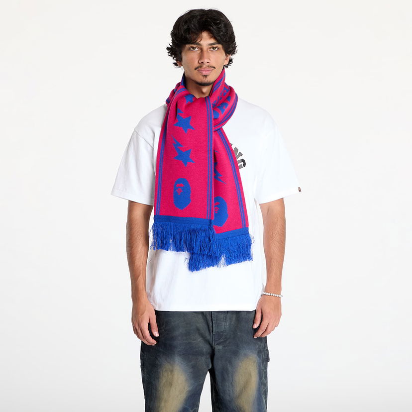 Шарф BAPE Jacquard Bape Logo Long Scarf Рожевий | 001GDK801011M PNK